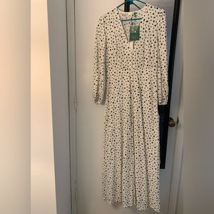 Rixo London Blair Eyelet Dress in Mini Star, White/Black, Size XS/US 4/UK 8